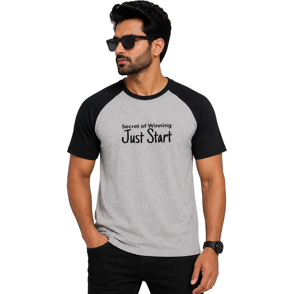 Just Start Men Cotton Blend Tshirt Casual Wear Regular Fit Printed Tshirt