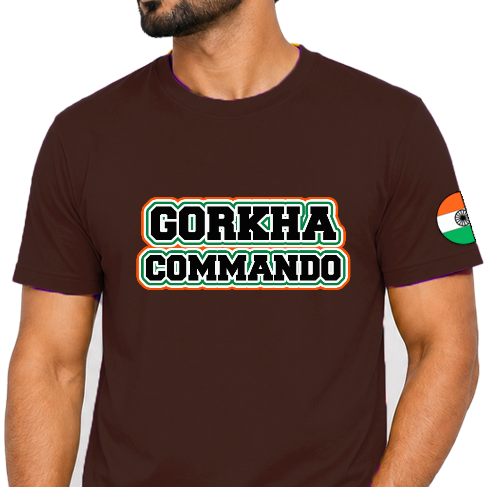 Men Cotton Blend Tshirt Army inspired Casual Wear Regular Fit Printed Tshirt