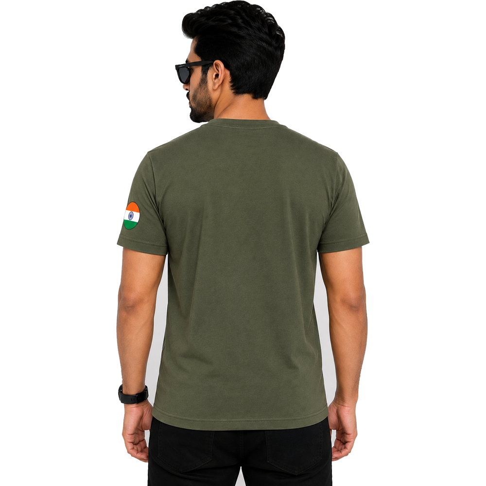 Men Cotton Blend Tshirt Army inspired Casual Wear Regular Fit Printed Tshirt