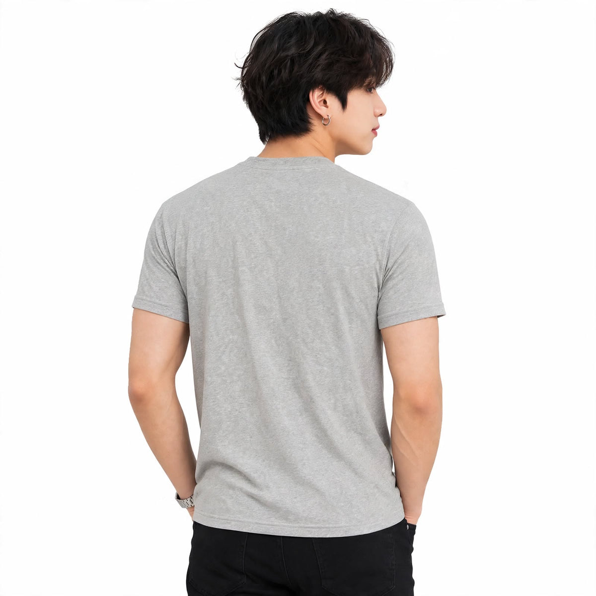 Men's Plain Cotton T-Shirt | Round Neck Half Sleeve Tshirt for Men | Regular Fit Casual Tee | Available in Grey, Yellow, Brown, Green | Sizes M, L, XL
