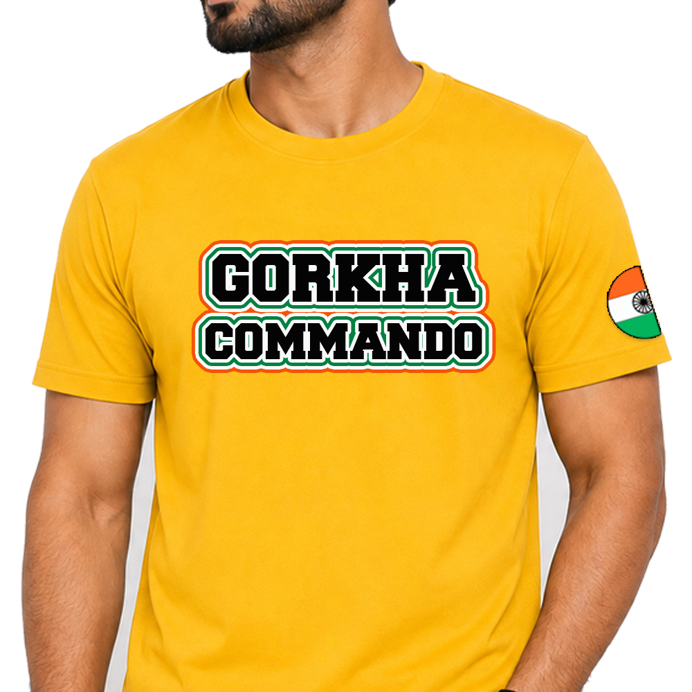 Men Cotton Blend Tshirt Army inspired Casual Wear Regular Fit Printed Tshirt